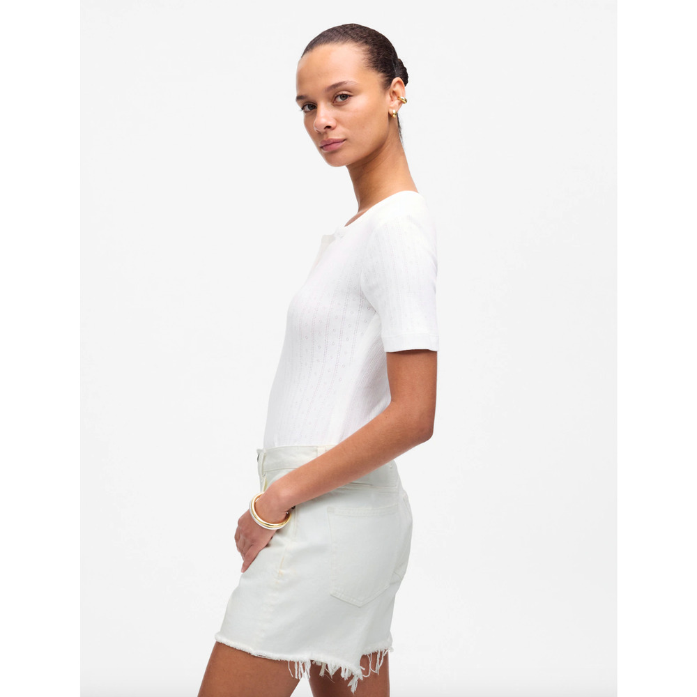 Madewell The Brynn Long Short Pure Low Slung Rigid Denim White Relaxed US 29 NWT - Picture 4 of 13